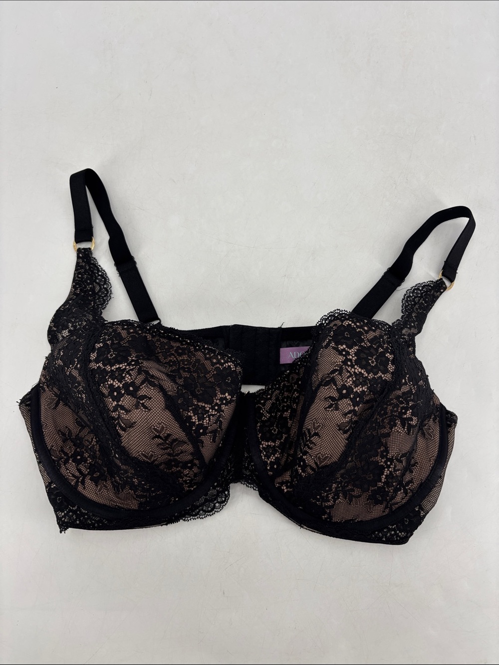 Adore Me Bonnie Contour Black Lace Underwire Balconette Bra Size 40C